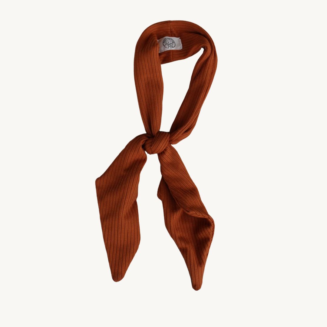 Rust Ribbed Ascot