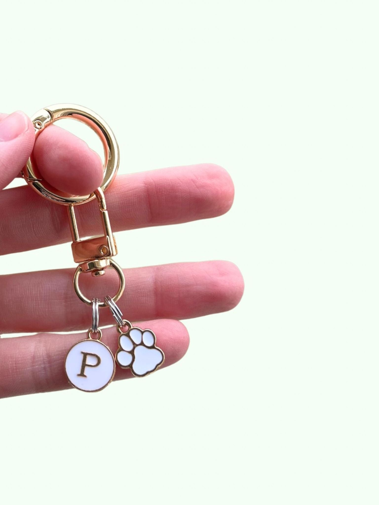 Pup Initial Paw Charm for Ascots & Collars (White Circle)